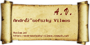 Andrásofszky Vilmos névjegykártya